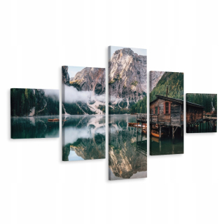 Obrázok Polyptych Lake Mountains Las Las Krajina 3d 250x150