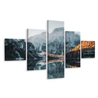 Obrázok Polyptych Landscape Mountain Lake 3d 200x120