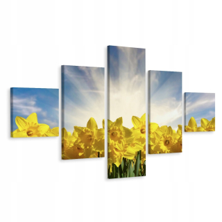 Polyptych obrazové kvety narcisy 3d 200x120 krajina