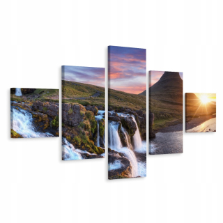 Obraz Poliptych Krajina Západ slnka 3D 250x150