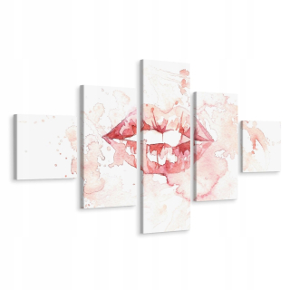 Maľovanie polyptych maľované krásne ružové pery 250x150