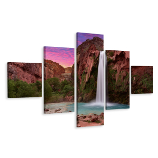 Polyptych obrazová krajina kaskádová voda Canyon 250x150