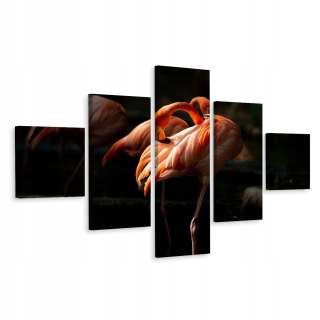 Obrázok Polyptych Birds Flamingos Nature 3d 250x150