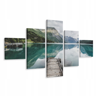 Obrázok polyptych Platform Lake Landscape Forest 200x120