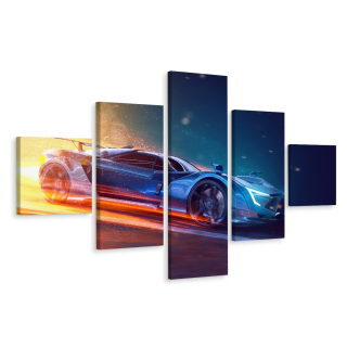 Obrázok automatickej abstrakcie Sports Polyptych 3d 200x120