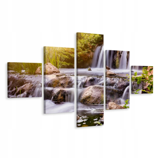 Obrázok Polyptych Waterfall Landscape West Forest 250x150