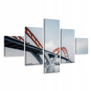 Obrázok polyptych visiaceho mosta Krajina rieky 250x150