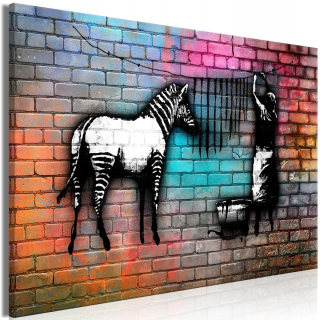 Obrázok - Zebra Washing - Farebná tehla - 120x80
