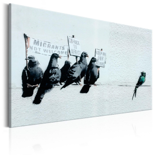 Obrázok - protestujúce vtáky Banksy - 120x80