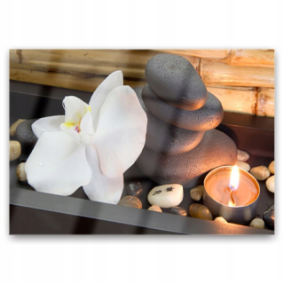 Sklenený obrázok Spa Sviečka orchidea fotka 100x70