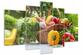Predstavte si akrylové sklo Triptych Basket so zeleninou