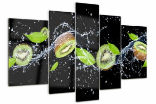 Sklenený obrázok steny kiwi Triptych a voda