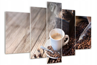 Sklenený obrázok Triptych Wall Coffee