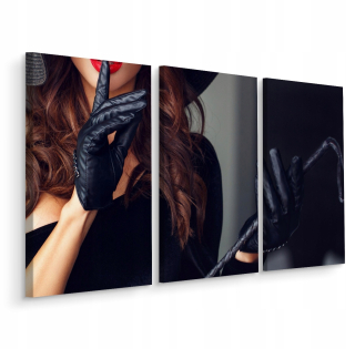 Picture Triptych Woman erotica Skin Lips 120x80