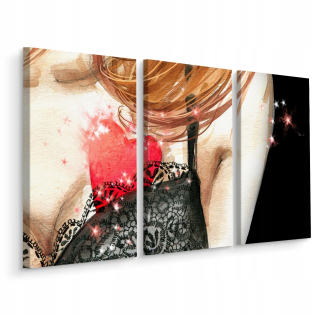 Obrázok Triptych Woman Heart Watercolor Act 150x100