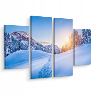 Obrázok Alps Tetraptych Winter Las Krajina 3d 200x150