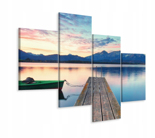 Obrázok Tetrapptych Krajinné hory łódź peleta 240x150