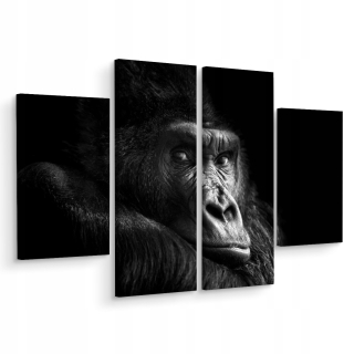 Obrázok tetraptický portrét gorilla 3d zviera 16x120