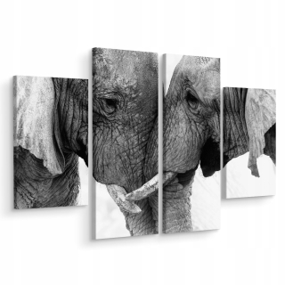 Obrázok Tetrapptych Elephants Zvieratá príroda 3d 160x120