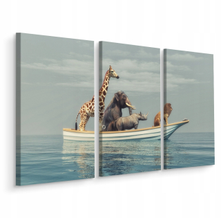 Obrázok Triptych Wild Animals Lodź Natura 150x100