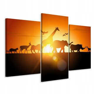 Obrázok Triptych Divoké zvieratá Príroda 3d 180x120