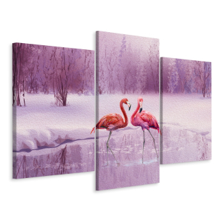 Obrázok Flamingo Triptych Krajina maľba 3d 180x120