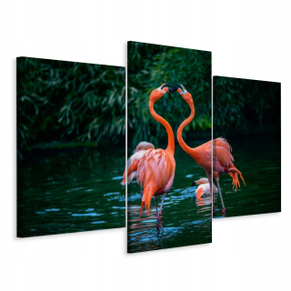 Obrázok Triptych Flaminga Birds Krajina 3d 180x120