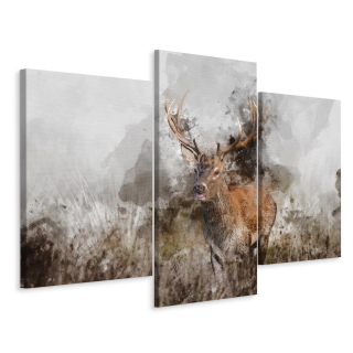 Triptych Image Deer natretý s 3D akvarelom 180x120