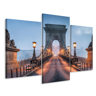 Triptych Image Panorama Budapest Bridge 3d 180x120