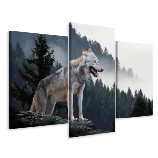 Obrázok Triptych Wolf Tree Forest Krajina 3d 180x120