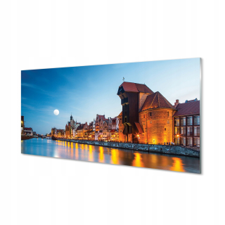Canvas Picture Gdansk River Night Old Mesto 120x60