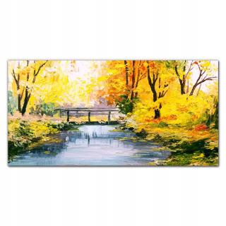 Obrázková stena akrylová 120x60 Forest River Bridge Príroda