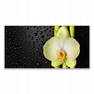 Obrázok závesných akrylových kvetov 140x70 bambusových orchideí