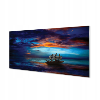Obrázok na sklenených oblakoch morský večer 120x60