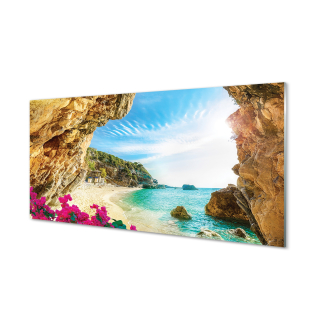 Obrázok na sklenenom Grécku pobrežie Cliffs Flows 120x60