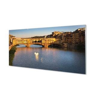 Maľba akrylom Taliansko Sunrise bridges 120x60