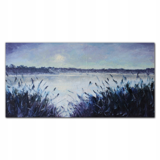 Moderná akrylová maľba 120x60 Lake Heaven Night