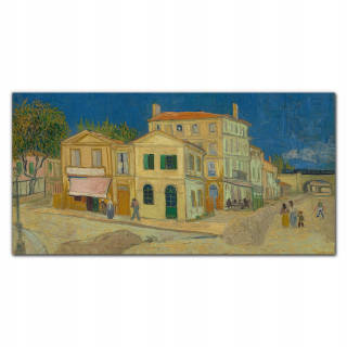 Stenový akrylový obraz 120x60 žlté domy Van Gogh