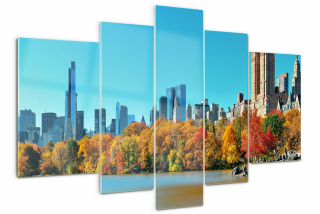 Sklenený obrázok Triptych Photo York na jeseň