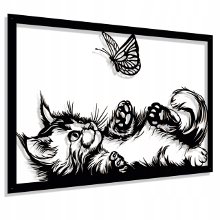 Openwork Image Wall Decoration Panel Kids Cat