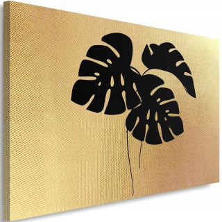 Obrázok pre obývaciu izbu 100x70 Zlaté plátno Monster Leaf