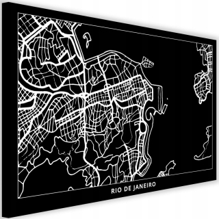 Tlačená maľba 120x80 plán Rio de Janeiro Miasto