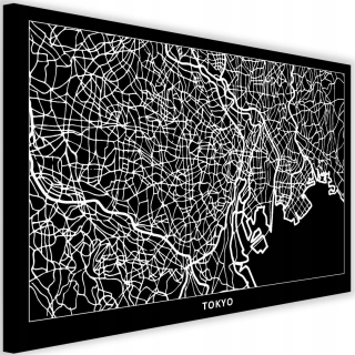 Tlačená maľba 120x80 plán Tokio City Mapa
