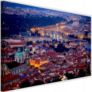 Tlačený obrázok 120x80 Praga v Night City Krajina