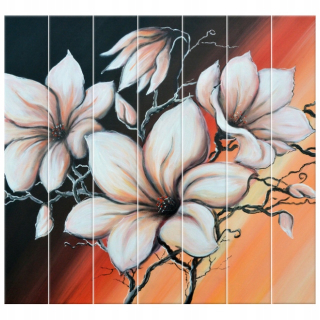 Magnolia tlačená maľba o západe ... 210x195 cm