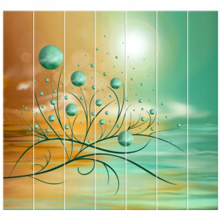 Picture tlačené zelené gule - Aurora ... 210x195 cm