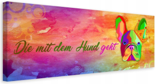 Obrázok Canvas Farebný pes s korunou 120x40