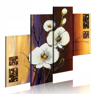 Maľovaná biela orchidea 120x100