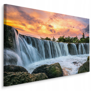 Obrázok na koridore Waterfall Rocks Sky 3d 100x70