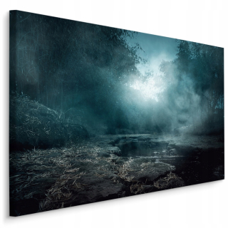 Obrázok na Canvas River Forest in Fog 3D View 120x80